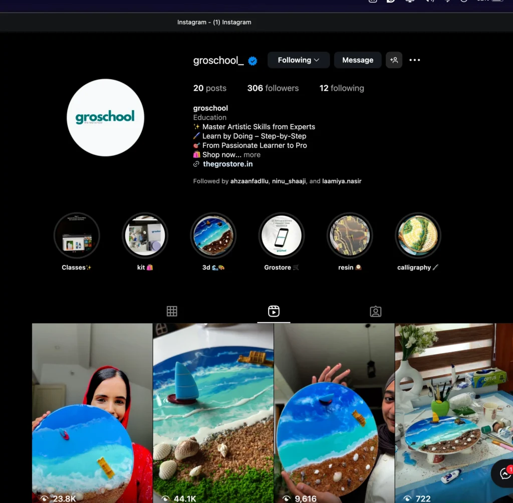 Groschool Social media managing | Portfolio