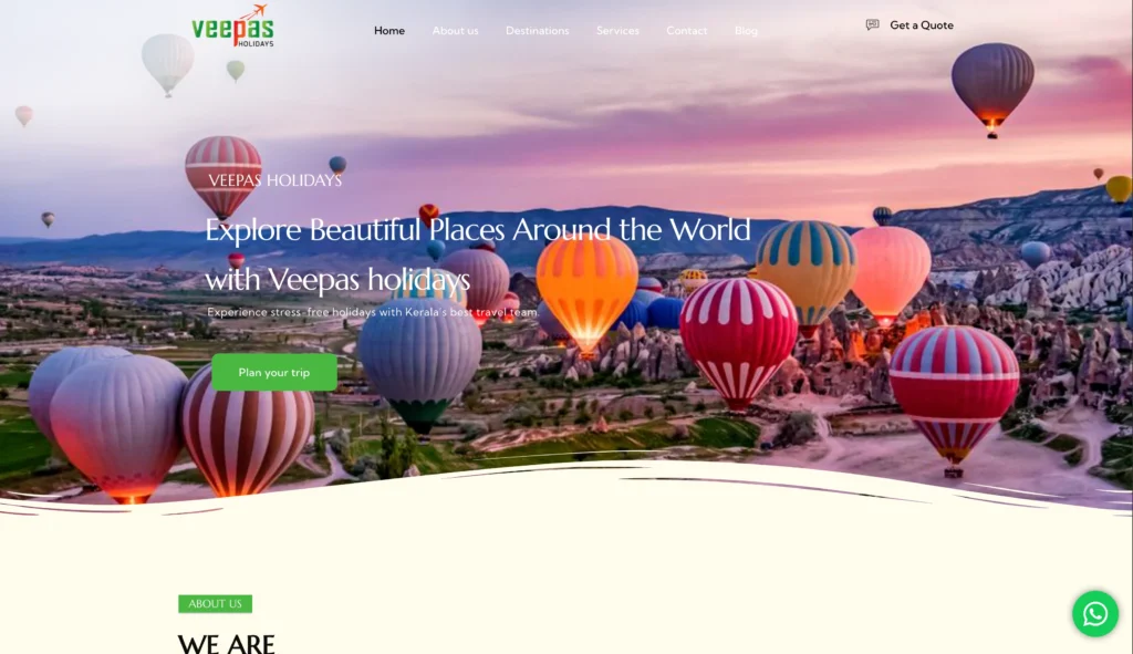 Veepas Holidays website Project | Portfolio